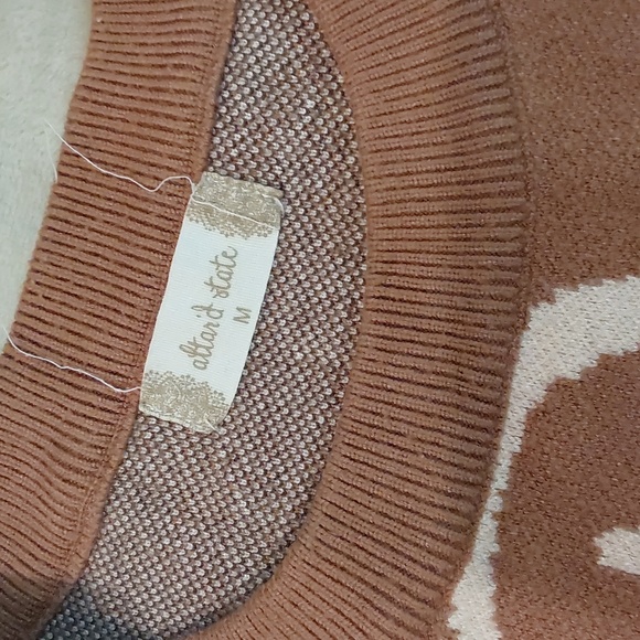 Altar'd State Smiley Face Oversized Knit Crew Neck Swester Womens Size M - Picture 4 of 11